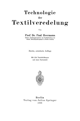 Technologie der Textilveredelung