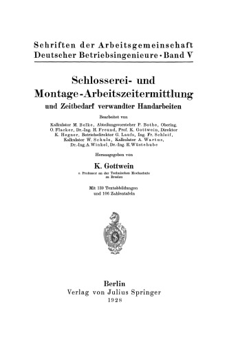 Schlosserei- und Montage-Arbeitszeitermittlung und Zeitbedarf verwandter Handarbeiten