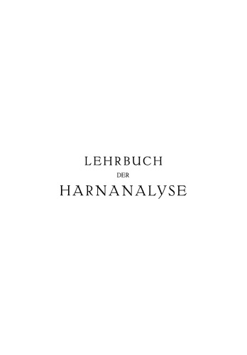 Lehrbuch der Harnanalyse