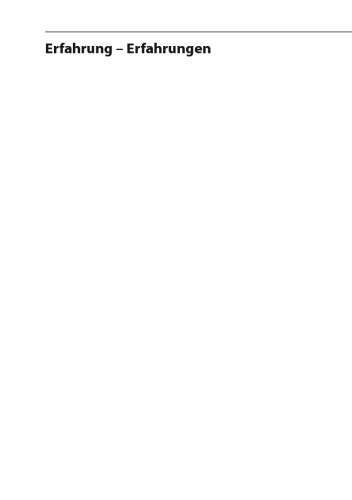 Erfahrung - Erfahrungen