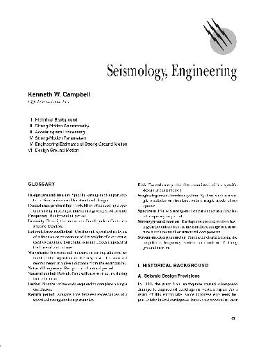 Solid earth geophysics 531-545 Seismology, Engineering