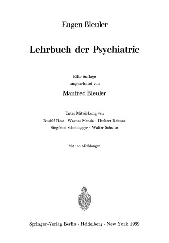 Lehrbuch der Psychiatrie