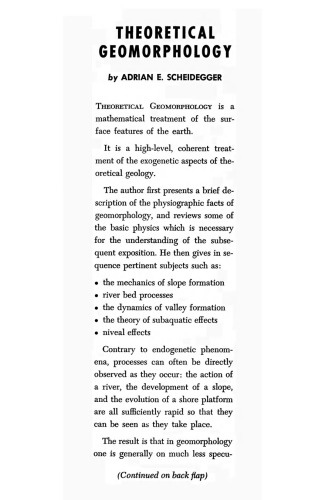 Theoretical Geomorphology