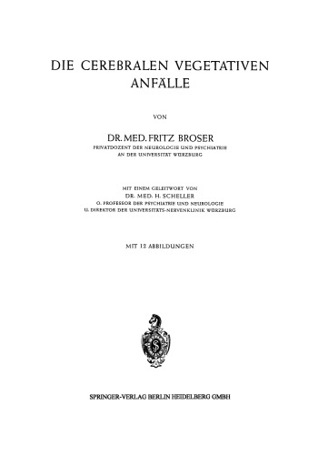 Die Cerebralen Vegetativen Anfälle