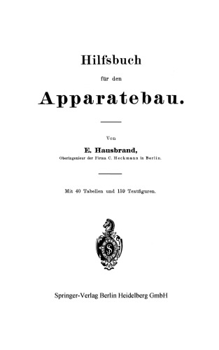 Hilfsbuch für den Apparatebau