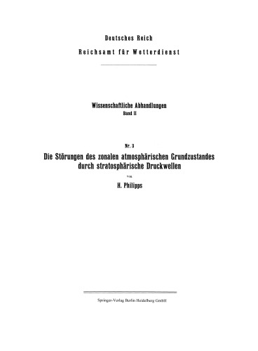 Die Störungen des zonalen atmosphärischen Grundzustandes durch stratosphärische Druckwellen