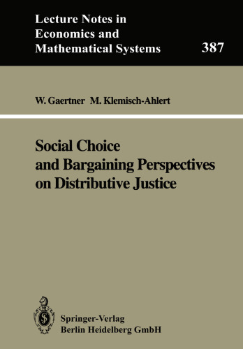 Social Choice and Bargaining Perspectives on Distributive Justice