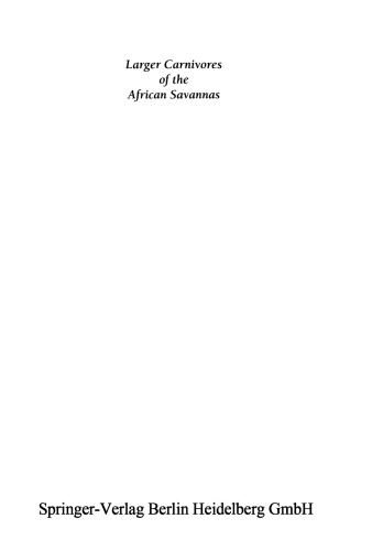 Larger Carnivores of the African Savannas