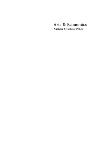 Arts & Economics: Analysis & Cultural Policy