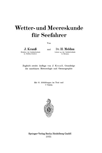 Wetter- und Meereskunde für Seefahrer