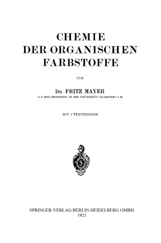 Chemie der Organischen Farbstoffe