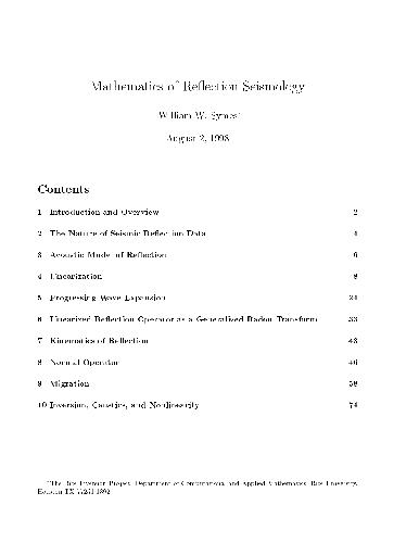 Mathematics of reflection seismology