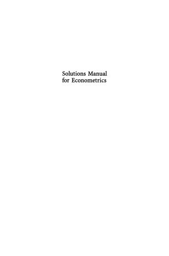 Solutions Manual for Econometrics