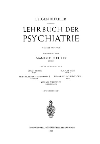 Lehrbuch der Psychiatrie