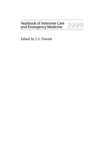 Yearbook of Intensive Care and Emergency Medicine 1999
