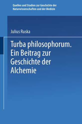 Turba Philosophorum: Ein Beitrag ƶur Geschichte der Alchemie