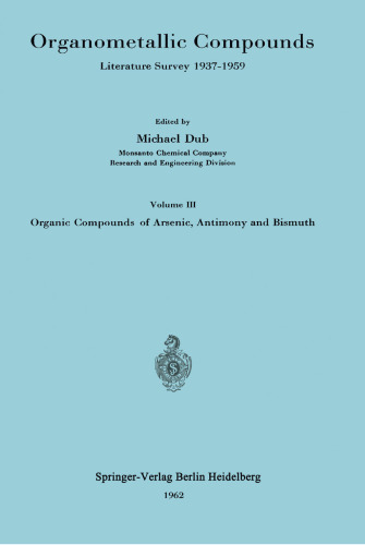 Organometallic Compounds: Literature Survey 1937–1959