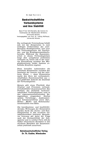 Bankwirtschaftliche Verbundsysteme und ihre Stabilität