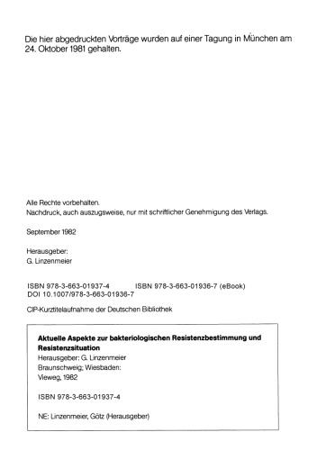 Aktuelle Aspekte zur bakteriologischen Resistenzbestimmung und Resistenzsituation