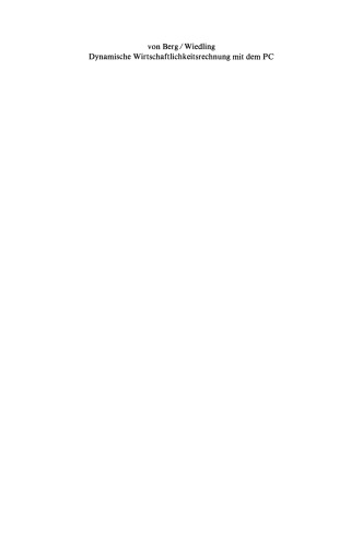Dynamische Wirtschaftlichkeitsrechnung mit dem PC