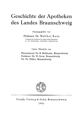 Geschichte der Apotheken des Landes Braunschweig