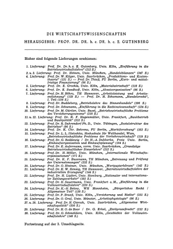 Industrielle Erzeugungsverfahren in betriebswirtschaftlicher Sicht