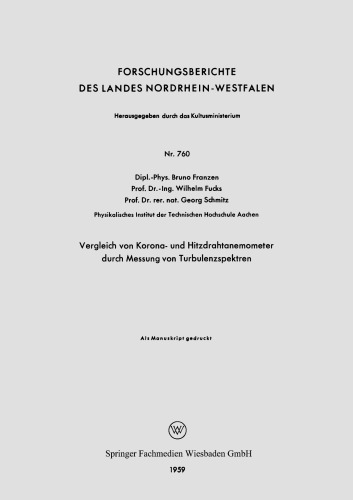 Vergleich von Korona- und Hitzdrahtanemometer durch Messung von Turbulenzspektren