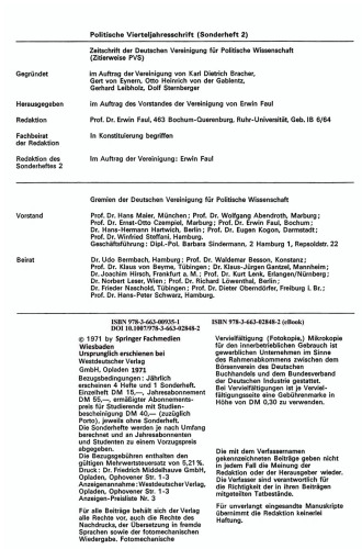 Probleme der Demokratie heute: Tagung der Deutschen Vereinigung für Politische Wissenschaft in Berlin, Herbst 1969