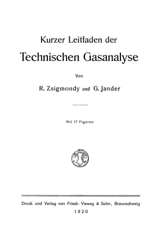 Kurzer Leitfaden der Technischen Gasanalyse