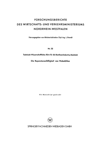 Die Reparaturanfälligkeit von Webstühlen