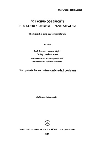 Das dynamische Verhalten von Lastschaltgetrieben