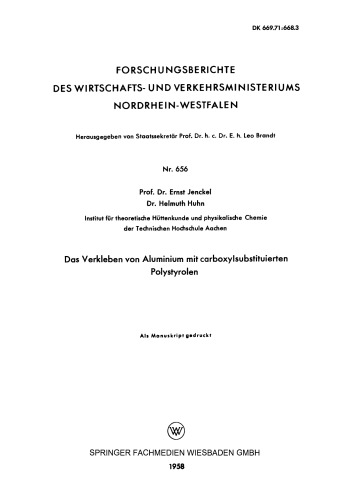 Das Verkleben von Aluminium mit carboxylsubstituierten Polystyrolen