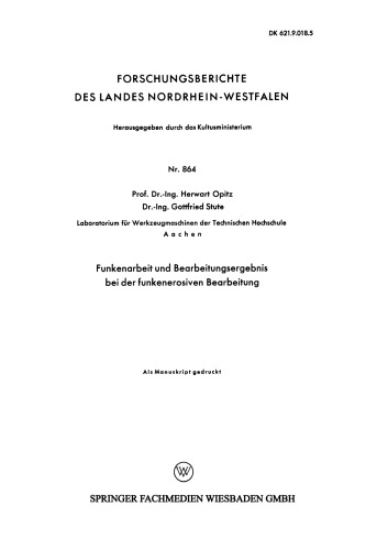 Funkenarbeit und Bearbeitungsergebnis bei der funkenerosiven Bearbeitung