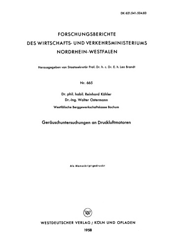 Geräuschuntersuchungen an Druckluftmotoren