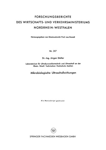 Mikrobiologische Ultraschallwirkungen