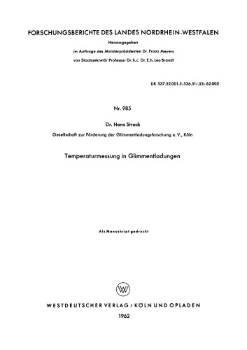 Temperaturmessung in Glimmentladungen