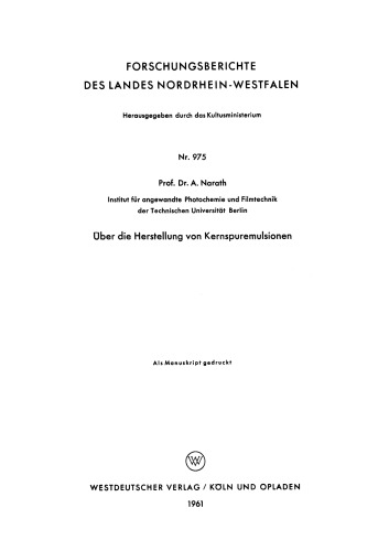Über die Herstellung von Kernspuremulsionen