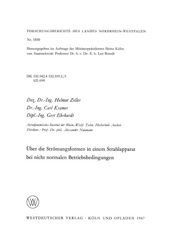 Über die Strömungsformen in einem Strahlapparat bei nicht normalen Betriebsbedingungen