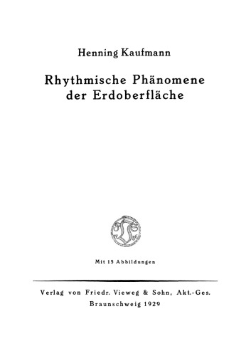 Rhythmische Phänomene der Erdoberfläche
