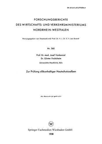 Zur Prüfung silikonhaltiger Hautschutzsalben