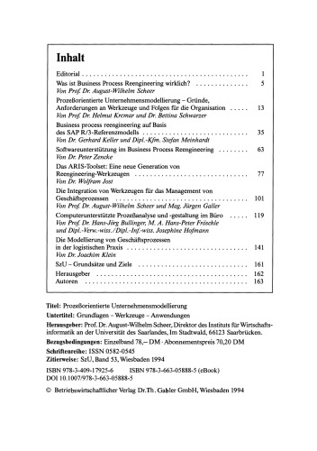 Prozeßorientierte Unternehmensmodellierung: Grundlagen — Werkzeuge — Anwendungen