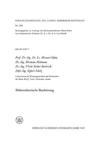 Elektrochemische Bearbeitung