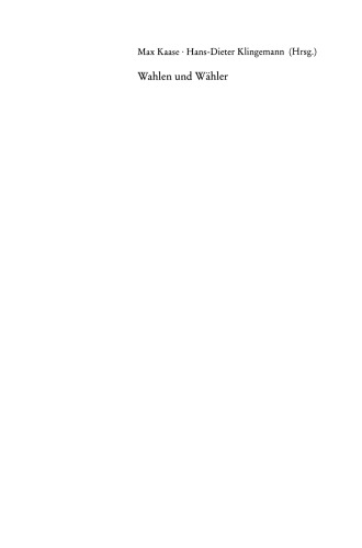 Wahlen und Wähler: Analysen aus Anlaß der Bundestagswahl 1994