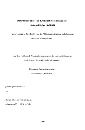 Derivatepublizität von Kreditinstituten im Kontext wirtschaftlicher Stabilität