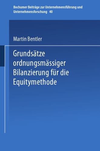 Grundsätze ordnungsmäßiger Bilanzierung für die Equitymethode