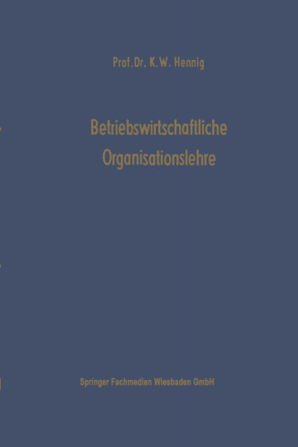 Betriebswirtschaftliche Organisationslehre