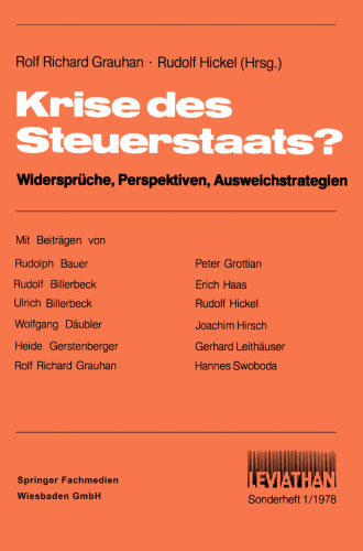 Krise des Steuerstaats?: Widersprüche, Perspektiven, Ausweichstrategien