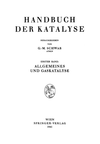 Allgemeines und Gaskatalyse