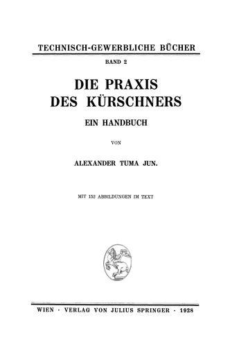 Die Praxis des Kürschners: Ein Handbuch