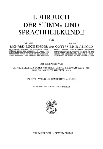 Lehrbuch der Stimm- und Sprachheilkunde